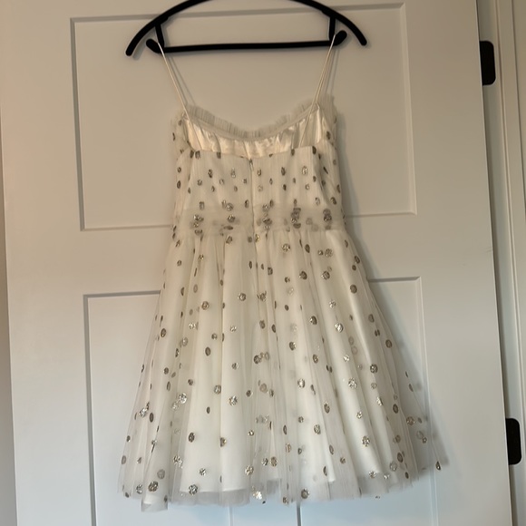 EUC ML Monique Lhuillier Glittered Tulle Minidress Size 0 - Picture 8 of 9